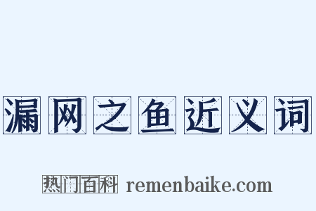 漏网之鱼近义词是什么意思的图片